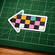 Cute character arrow direction vinyl sign Sticker