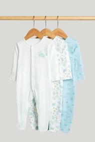 Mothercare 3 Pack Ocean Sleepsuits