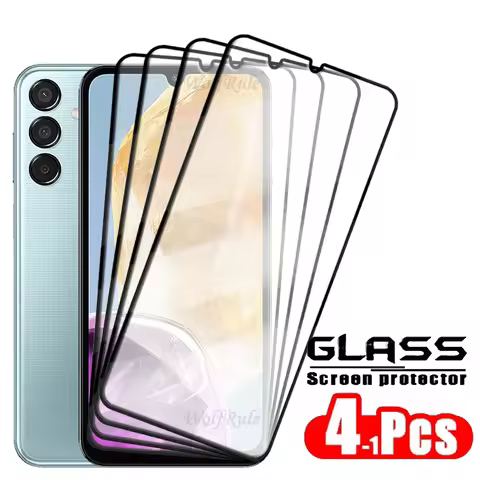 1/2/3/4PCS Full Cover Glass For Samsung M15 Glass Samsung Galaxy M15 5G Tempered Glass 9H Full Glue 