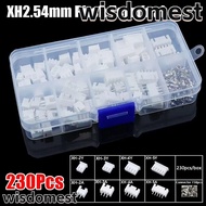 WISDOMEST 230Pcs 2.54mm Pitch Terminal, 2p 3p 4p 5pin XH2.54 Pin Connector,  Male And Female Housing