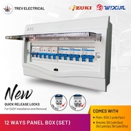 Mezeen Distribution Panel Box Flush Type 12ways w/ Circuit Breaker (SET)