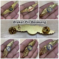 Pin clip Airlines Brooch Wings MAS Pilot Boeing Remove before flight Pilot Captain Wings air asia ai