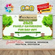 Cetak Spanduk Banner Family Gathering Hijau MMT Spanduk Custom 200x100