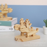 Elk Phone Holder Desktop Wooden Elk Phone Holder Creative Animal Wooden Phone Holder 1.14