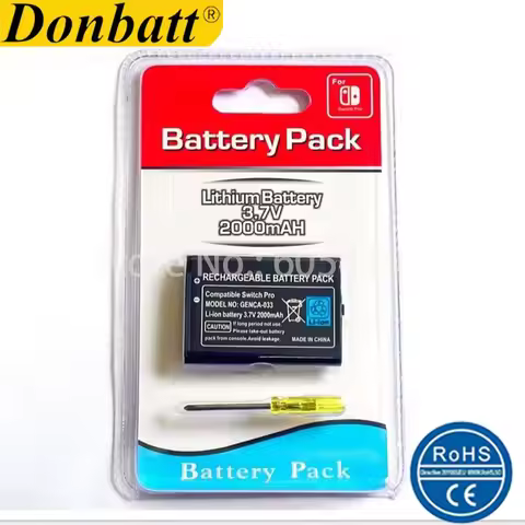 50pcs/Lot Games Player Switch Pro 3.7V 2000mAh Rechargeable Lithium Battery Pack With Screwdriver Pa