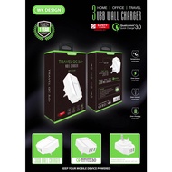 WK DESIGN (Model: WP-QCU52) TRAVEL QC 3.0+ Wall Charger