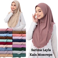 TUDUNG SARUNG PLAIN LAYLA SOFT AWNING LIPAT | Laila SAIZ M HARGA MURAH/ INSTANT LAYLA MOSSCREPE TAG 