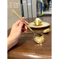 304 Stainless Steel Drinking Spoon Round Head Spoon Hammer Pattern Bibimbap Spoon Western Food Spoon