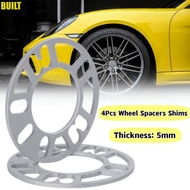 4Pcs Universal 5mm Alloy Aluminum Wheel Spacers Shims Plate For 4/5 Stud Wheel 4x100 4x108 4x114.3 5x100 5x108 5x110 5x1