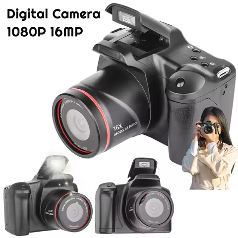 Digital Camera 16X Zoom Vlogging Camera with 2.4 Inch LCD Screen Video Recorder for Photography and 