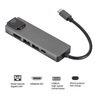 Type C HUB HDMI-compatible 4K USB C Hub to Gigabit Ethernet Rj45 Lan Adapter for Mac book Pro Thunderbolt 3 USB-C Charger Power