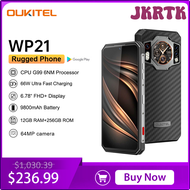 JKRTK Oukitel WP21 Rugged Cell Phone Night Vision, 9800 mAh, Mobile phone 12GB+256GB, 64MP Camera, Smartphone 66W,120 Hz Helio G99 HRTWR