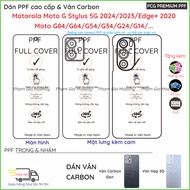 PPF & Carbon Texture Sticker Motorola Moto G Stylus 5G 2024 2023 2022/Edge+ 2020/ G84 G64 G54 G34 G2