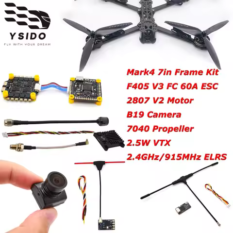 ​YSIDO RC FPV Drone 295mm Frame Kit 2807 1300KV Motor FC F405 V3 4-in-1 60A ESC Stack 2807 Brushless