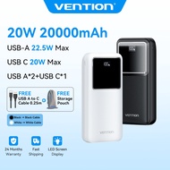 Vention 20W Power Bank 10000mAh 20000mAh Two-way Fast Charging PD QC 3.0 PowerBank for iPhone 17 16 