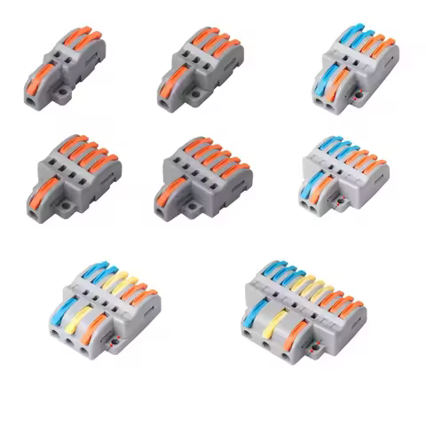 Quick connect terminal, one in, multiple out, multifunctional splitter and combiner, with multiple t