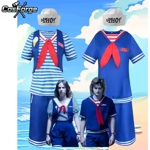 Robin Steve Harrington Scoops Ahoy Cosplay Costume Stranger Things Sailor Uniform Adult Ice Cream Cl
