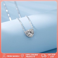 Luxury Heart Pendant Necklace luxury pt950 heart pendant necklace simulated diamond collarbone chain