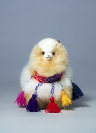 ST.MALO秘魯工匠手工原生羊駝毛裝飾羊駝家飾娃娃/ 18cm/ 舒芙蕾