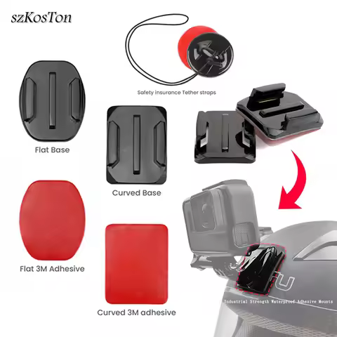 For GoPro Accessories Adhesive Mounts Curved Flat Sticker Sticky Pads Helmet For GoPro Insta 360 X5 