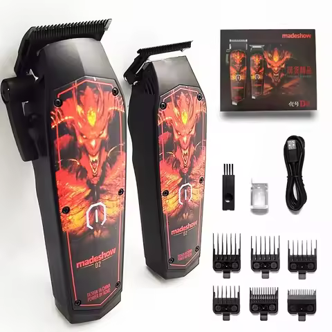 New MadeShow D2 M10M11 Professional Hair Clipper + Trimmer Set 0.1mmMair Cutting Machine Cutting T B