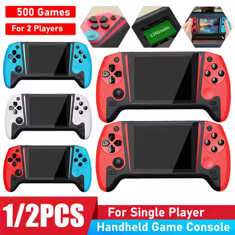 1/2PCS Handheld Game Console for Single Player for 2 Players 3.5inch 500 Games Portable Nostalgic Ga