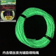 MW Luminous KG-1 Steel Wire Core Sharp Tooth Fish 4m Pack 100lbs 200lbs 300lbs Core-spun Iron Hook T