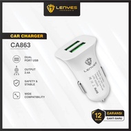 Car Charger Adapter LENYES CA863 2.4A 2 USB Car Charger hp Original