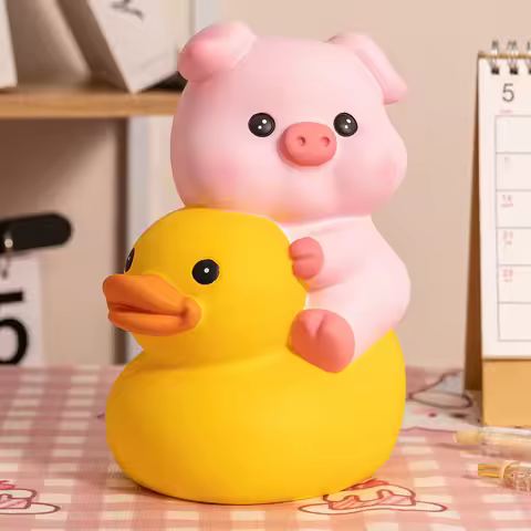 Duck Pig Money Jar. Rubber-coated,shock-resistant, Both For Saving Withdrawing. Children's Savings C