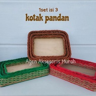 Box of 3 Pandan Woven -/ Delivery Basket Parcel Box