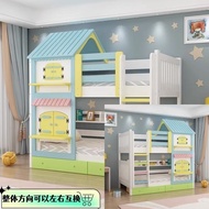 High and low bed bunk bed children's bed solid wood bunk bed girl castle princess bed slide bed