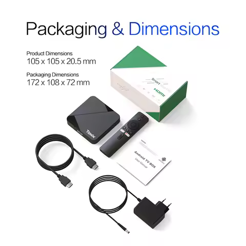 Tanix TX5 Android 14 Smart TV Box 4GB RAM 64GB Storage Amlogic S905Y5 Dual WiFi 2.4G/5G Media Player