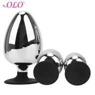 OLO Smooth Metal Butt Plug Prostate Massager Anus Dilator Extra Big Diameter Anal Plug Sex Toys For 