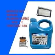 Nissan Almera 1.0 Turbo2021-23 Service Set (Lubrimaxx 10W40-4L Engine Oil+Oil Filter 15209-00Q0F+Air