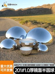 201 Stainless Steel Hollow Hemisphere Wall Decorative Mirror Half round Ball Metal round Tube Plug S