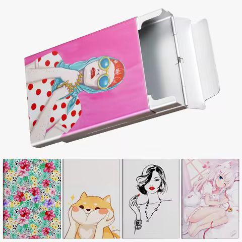 Classic Animation Anime Cute 89mm Smoking Gift For Smoker Metal Medium Cigarette Case Box Custom LOG