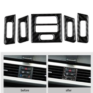 [BSL] Car Carbon Fiber Interior Central Air Vent Outlet Trim For BMW E90 E92 E93