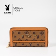 Playboy Glam Women's wallet bag กระเป๋าสตางค์ใบยาวผู้หญิงST-WA242PB103 ดีไซน์ซิปรอบสกรีนโลโก้ มี 2 ส