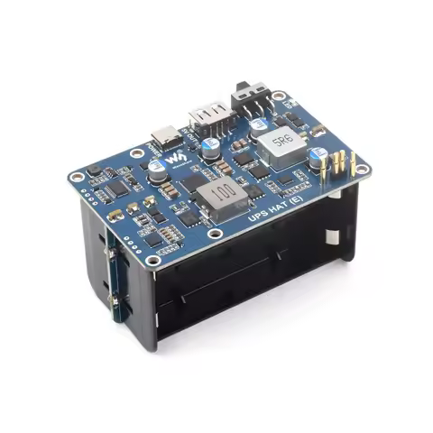 UPS HAT (E) for Raspberry Pi Supports 4× 21700 Li Batteries (NOT included) Bi-Directional Fast Charg