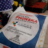 10 biji Karung plastik BARU PHONSKA tebal 56x90 cm muat 50 kg gabah jagung kedele, Pupuk dan sebagainya