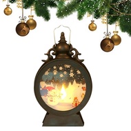 Christmas Snowman Decorative Lantern Vintage Christmas Candle Snow Globe Lantern For Led Light Christmas Decorative Lantern