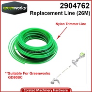 [CORATED] Greenworks 2904762 26M Replacement Spool Line For GD40BC/GD80BC