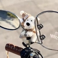 West Highland Dog Motorcycle Decoration Accessories Female Cute Electric Bike Bicycle Doll Doll Crea