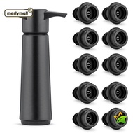 MERLYMALL Wine Saver Pump, Black Reusable Wine Preserver, Durable Easy to Use Plastic with 10 Vacuum Stoppers Bottle Sealer Wine Bottles