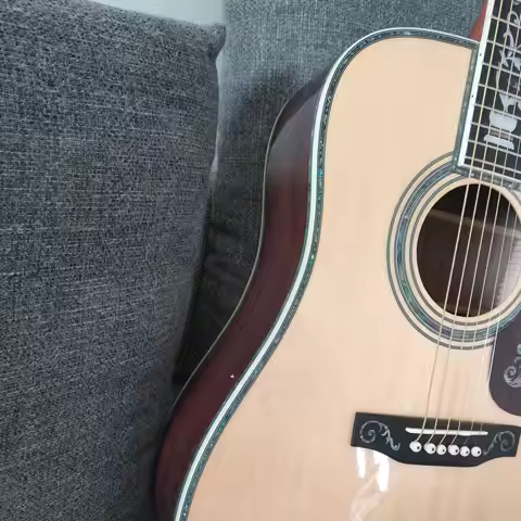 Precious Abalone Inlay D45 41 Inches Acoustic Guitar Solid Spruce Top