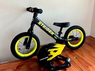 🇺🇸 Strider X Cratoni 黑黃色BATMAN改裝平衡車連全面盔套裝優惠Balance Bike 12 Inches僅有一架