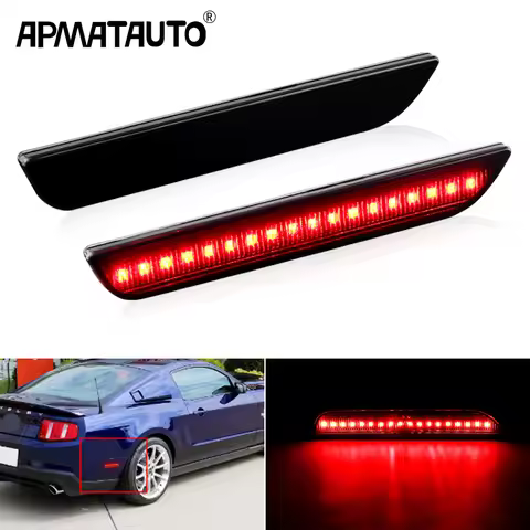 2x For 2010-2014 Ford Mustang Base GT Shelby GT500 302 Rear Bumper Red LED Side Marker Brake Stop Li