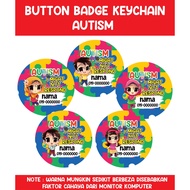 BUTTON BADGE KEYCHAIN - AUTISM KID