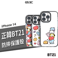BT21 iPhone 14 Pro Max Double Material Shock-Resistant Protective Case Transparent Phone Back Cover 