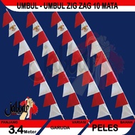 umbul-umbul 10 mata warna warni/umbul-umbul merah putih